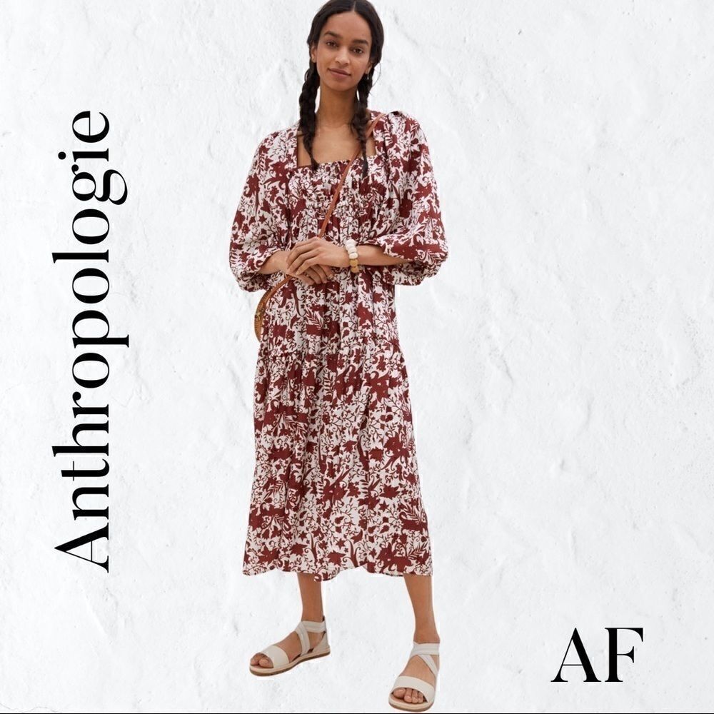 ANTHROPOLOGIE BY DELFI ISOLDE SILKY MAXI DRESS NWT Medium - Picture 2 of 8
